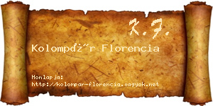 Kolompár Florencia névjegykártya